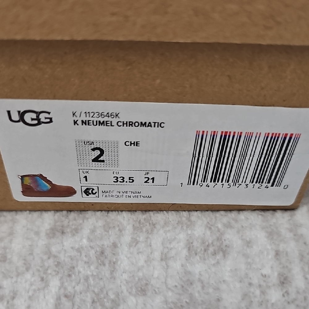 UGG Kids Brown Boots with Iridescent Detail - Picture 2 of 5